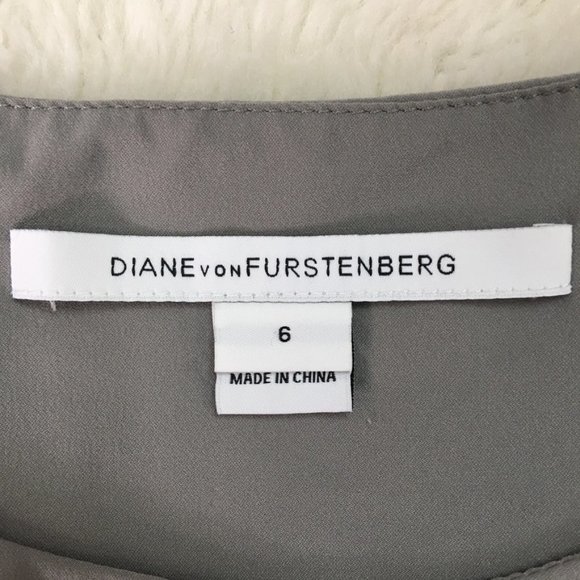 Diane von Furstenberg Women's Alba Two Gray Sheath Dress Size 6 Sleeveless - Picture 11 of 14